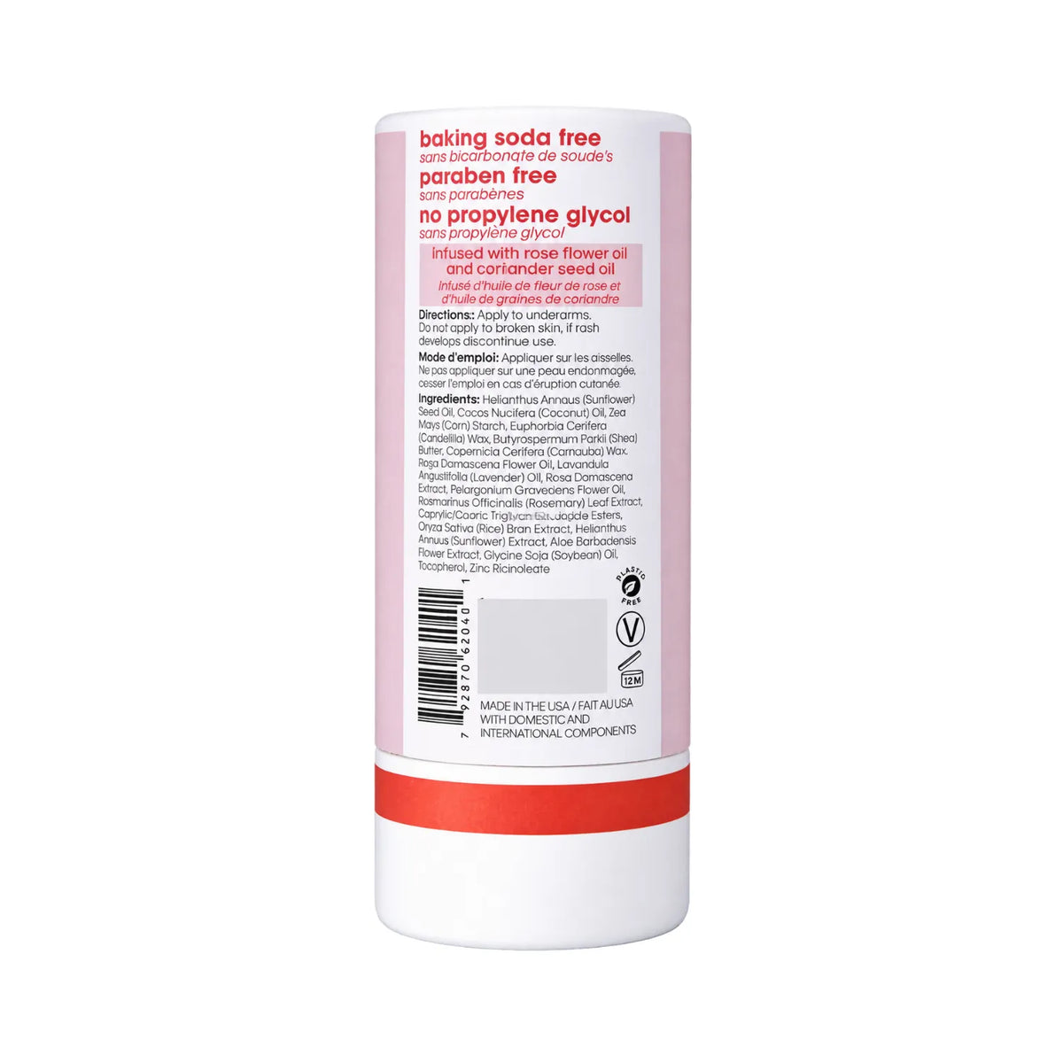 LAFE'S Desodorante Natural en Barra de Papel Rosa + Cilantro 2.25 oz | Protección contra el mal olor por 24 horas | Sin aluminio ni bicarbonato de sodio | Ingredientes naturales y orgánicos | Desodorante vegano