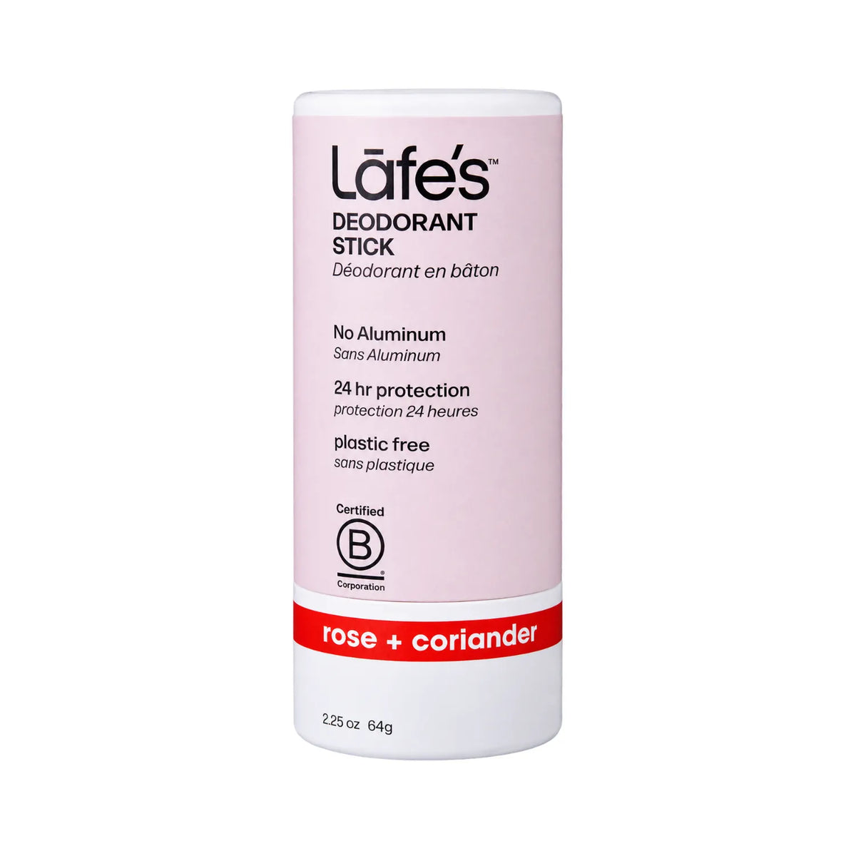LAFE'S Desodorante Natural en Barra de Papel Rosa + Cilantro 2.25 oz | Protección contra el mal olor por 24 horas | Sin aluminio ni bicarbonato de sodio | Ingredientes naturales y orgánicos | Desodorante vegano
