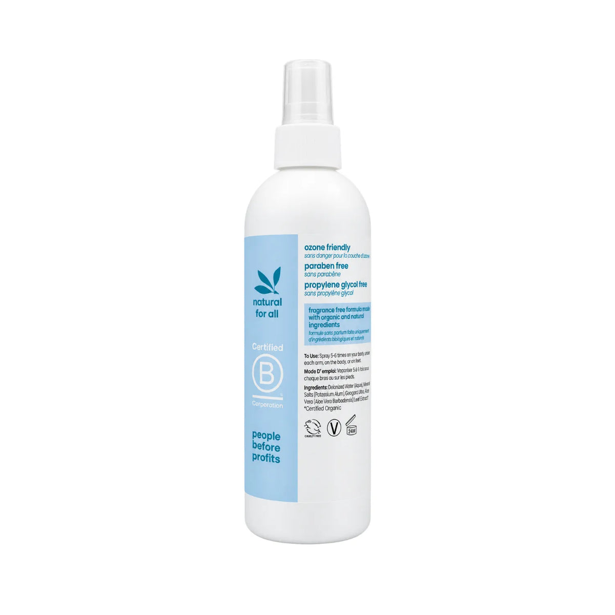 LAFE'S Desodorante Natural en Spray Sin Fragancia 4 oz / 118 ml | Protección contra el mal olor por 24 horas | Con aloe vera orgánico | Sin aluminio ni alcohol | Desodorante natural