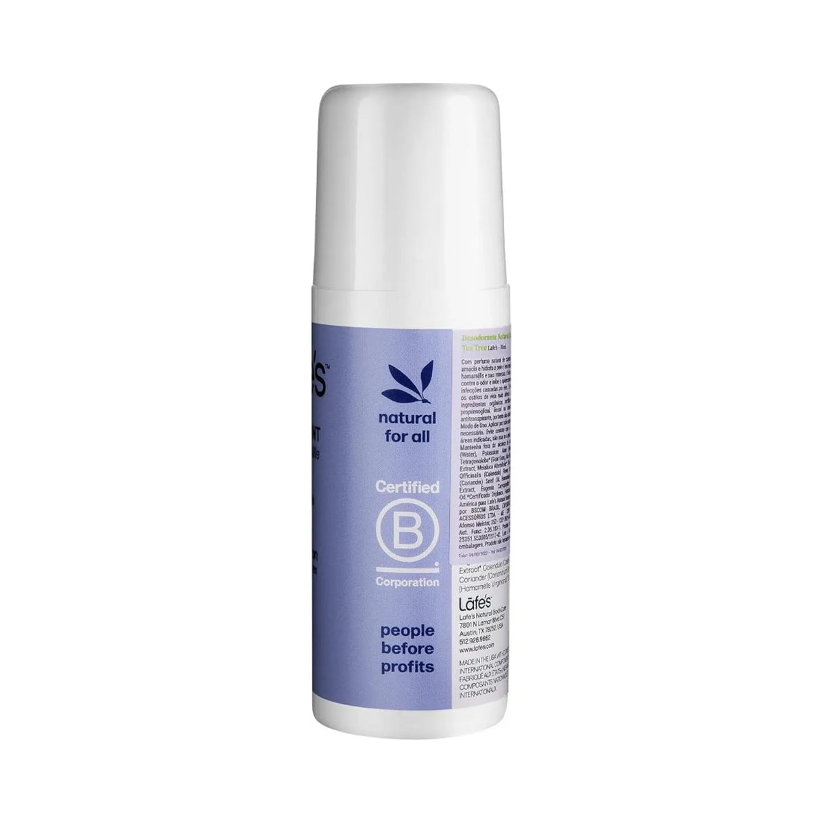 LAFE'S Desodorante Natural Roll-On Extra Fuerte 3 oz | Protección contra el mal olor | Sin aluminio clorhidrato | Ingredientes naturales y orgánicos | Desodorante natural