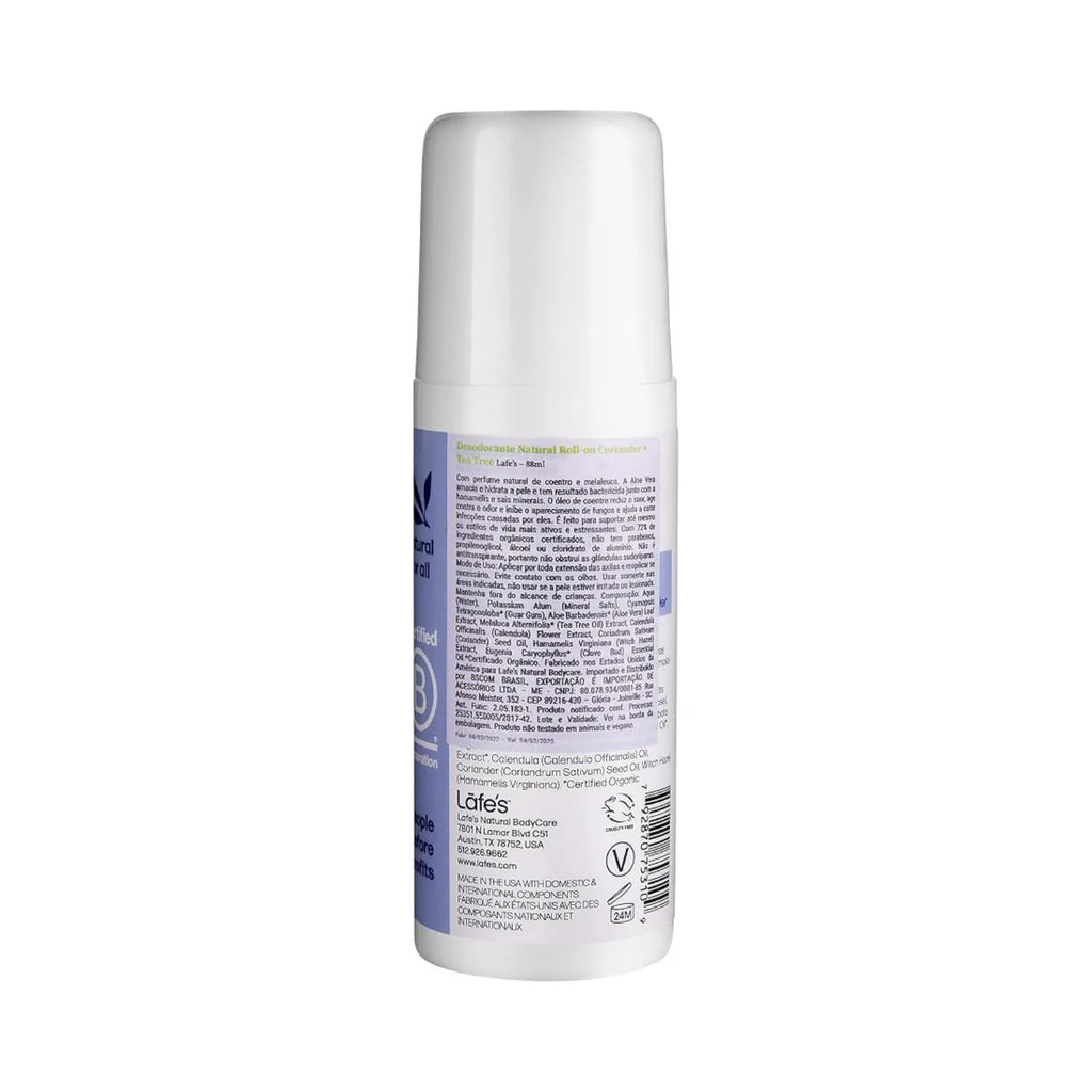 LAFE'S Desodorante Natural Roll-On Extra Fuerte 3 oz | Protección contra el mal olor | Sin aluminio clorhidrato | Ingredientes naturales y orgánicos | Desodorante natural