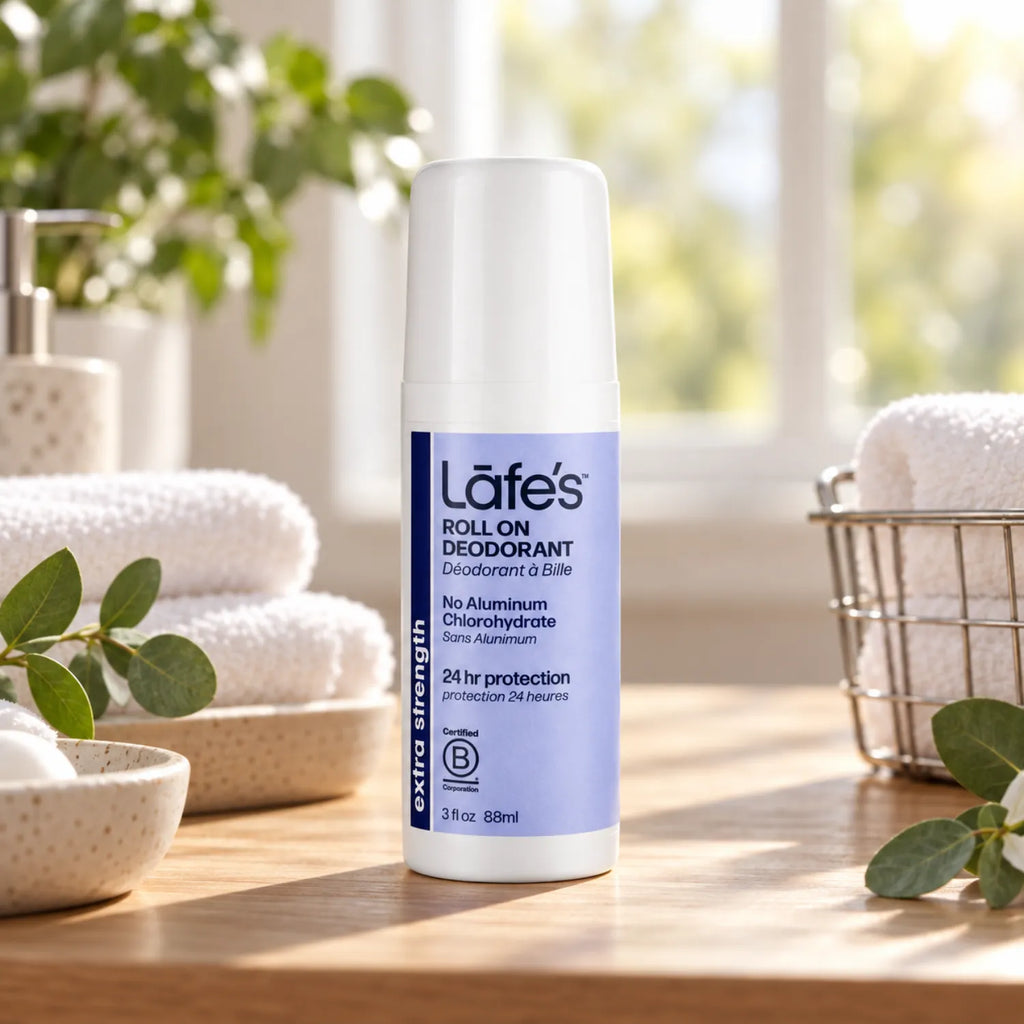 LAFE'S Desodorante Natural Roll-On Extra Fuerte 3 oz | Protección contra el mal olor | Sin aluminio clorhidrato | Ingredientes naturales y orgánicos | Desodorante natural