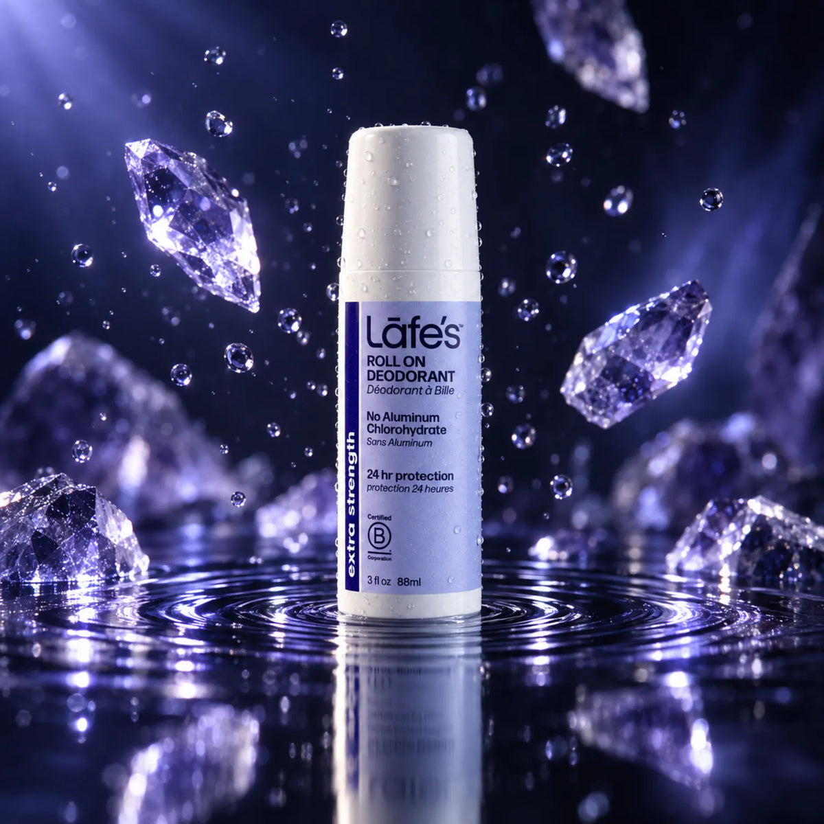 LAFE'S Desodorante Natural Roll-On Extra Fuerte 3 oz | Protección contra el mal olor | Sin aluminio clorhidrato | Ingredientes naturales y orgánicos | Desodorante natural