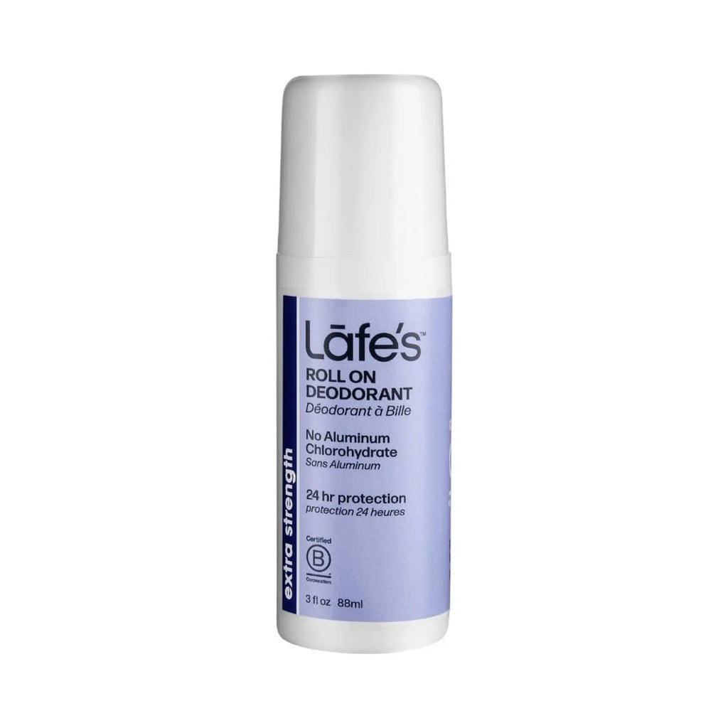 LAFE'S Desodorante Natural Roll-On Extra Fuerte 3 oz | Protección contra el mal olor | Sin aluminio clorhidrato | Ingredientes naturales y orgánicos | Desodorante natural