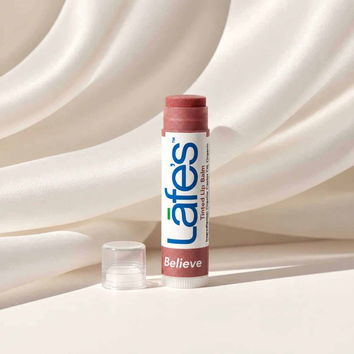LAFE'S Bálsamo Labial Orgánico con Color Believe | Hidratación y color natural para labios | Con mantecas y aceites vegetales | Sin parabenos ni ingredientes artificiales | Bálsamo labial natural con color