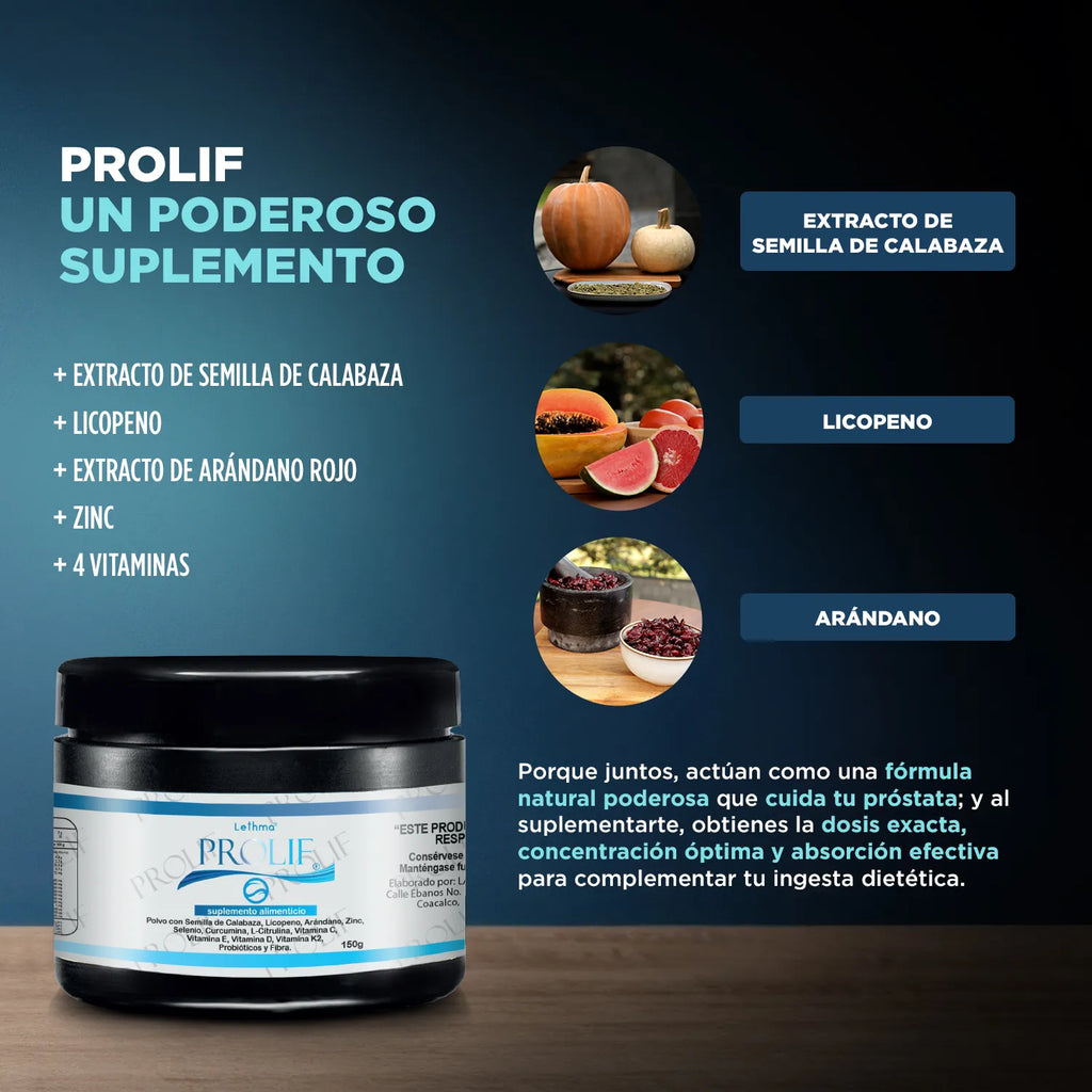Lethma prolif suplemento para hombres con licopeno 150 gr sfn