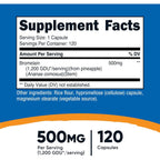Nutricost Bromelina 500 mg 120 Cápsulas Vegetales