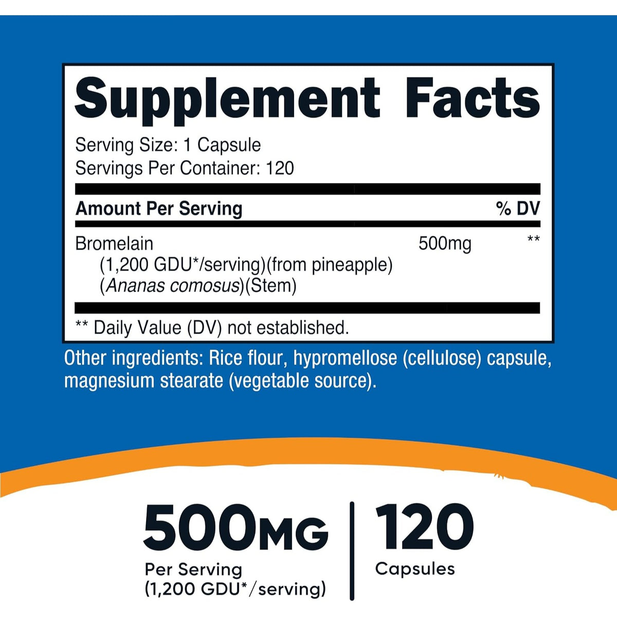 Nutricost Bromelina 500 mg 120 Cápsulas Vegetales