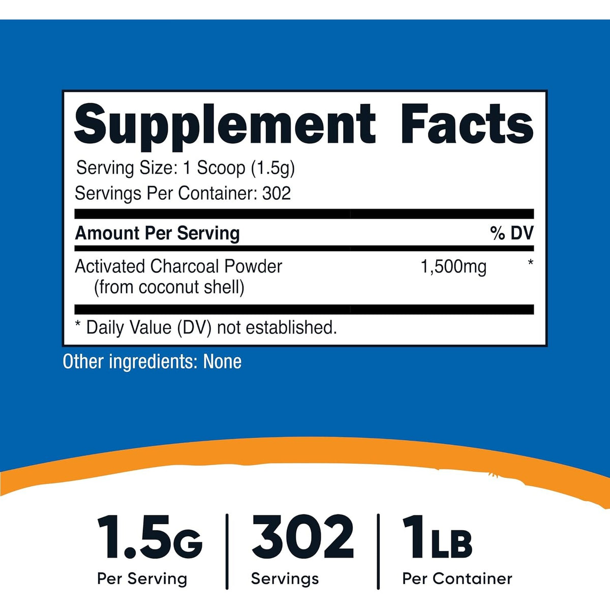 Nutricost Carbón Activado en Polvo 454 g 302 Porciones