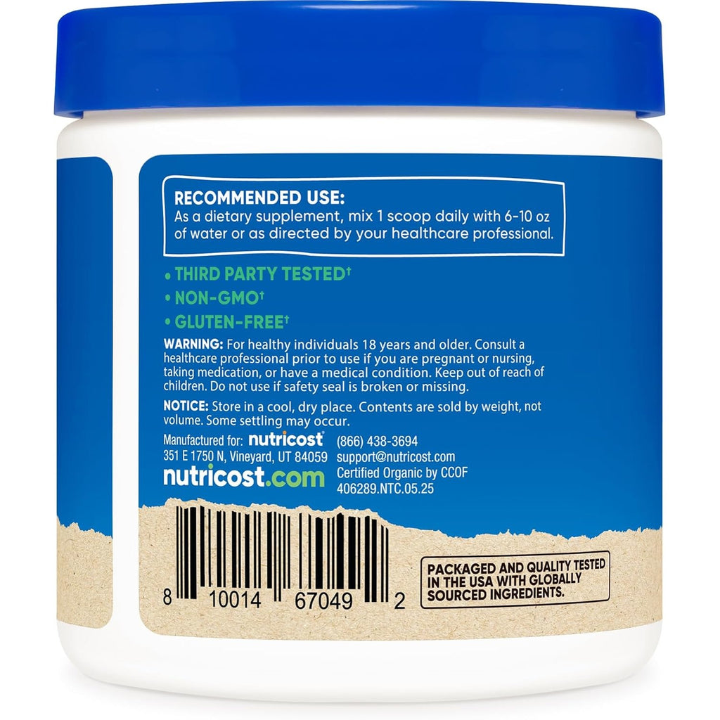 Nutricost Hongo Melena de León 100% Orgánico 113 g