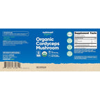 Nutricost Cordyceps Orgánico 1100 mg 180 Cápsulas Vegetales