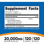Nutricost Extracto de Aloe Vera 100 mg 120 Cápsulas Vegetales