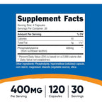 Nutricost Fosfatidilserina 400 mg 120 Cápsulas Vegetales