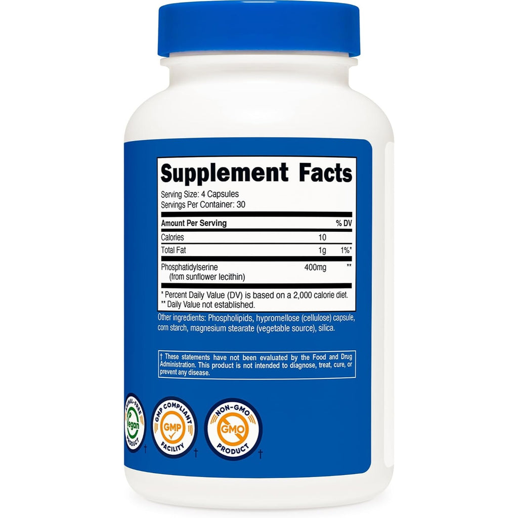 Nutricost Fosfatidilserina 400 mg 120 Cápsulas Vegetales