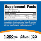 Nutricost Vitamina C 1000 mg con Zinc 240 Cápsulas Vegetales