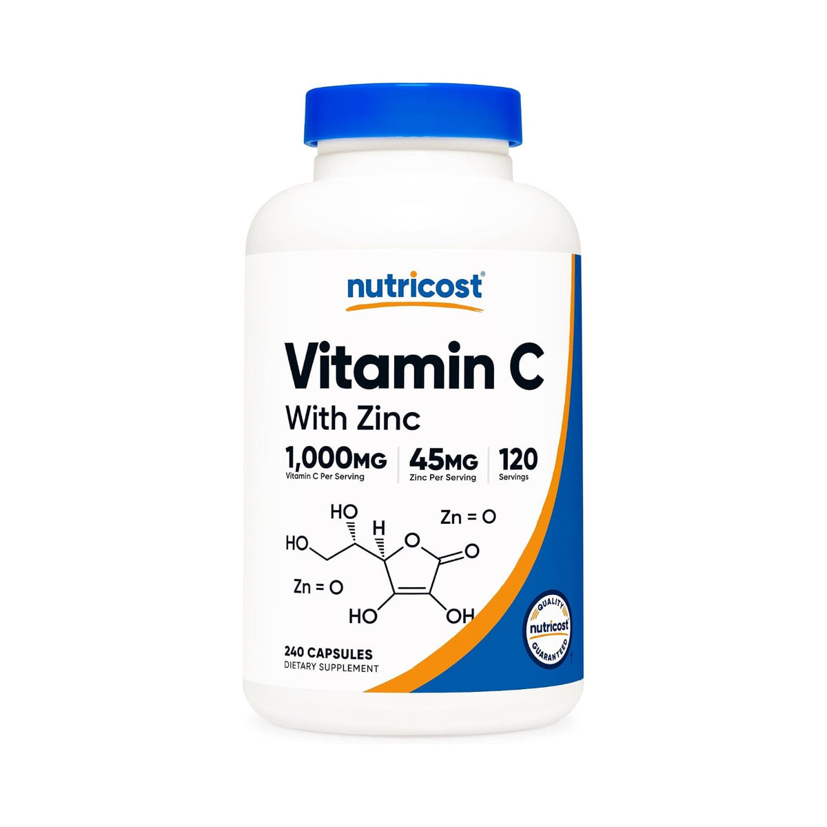 Nutricost Vitamina C 1000 mg con Zinc 240 Cápsulas Vegetales
