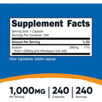 Nutricost Sal Rosa del Himalaya 1000 mg 240 Cápsulas