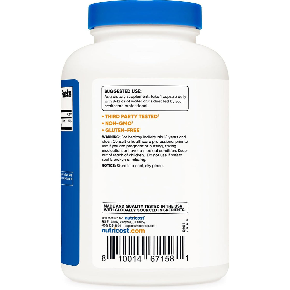 Nutricost Sal Rosa del Himalaya 1000 mg 240 Cápsulas