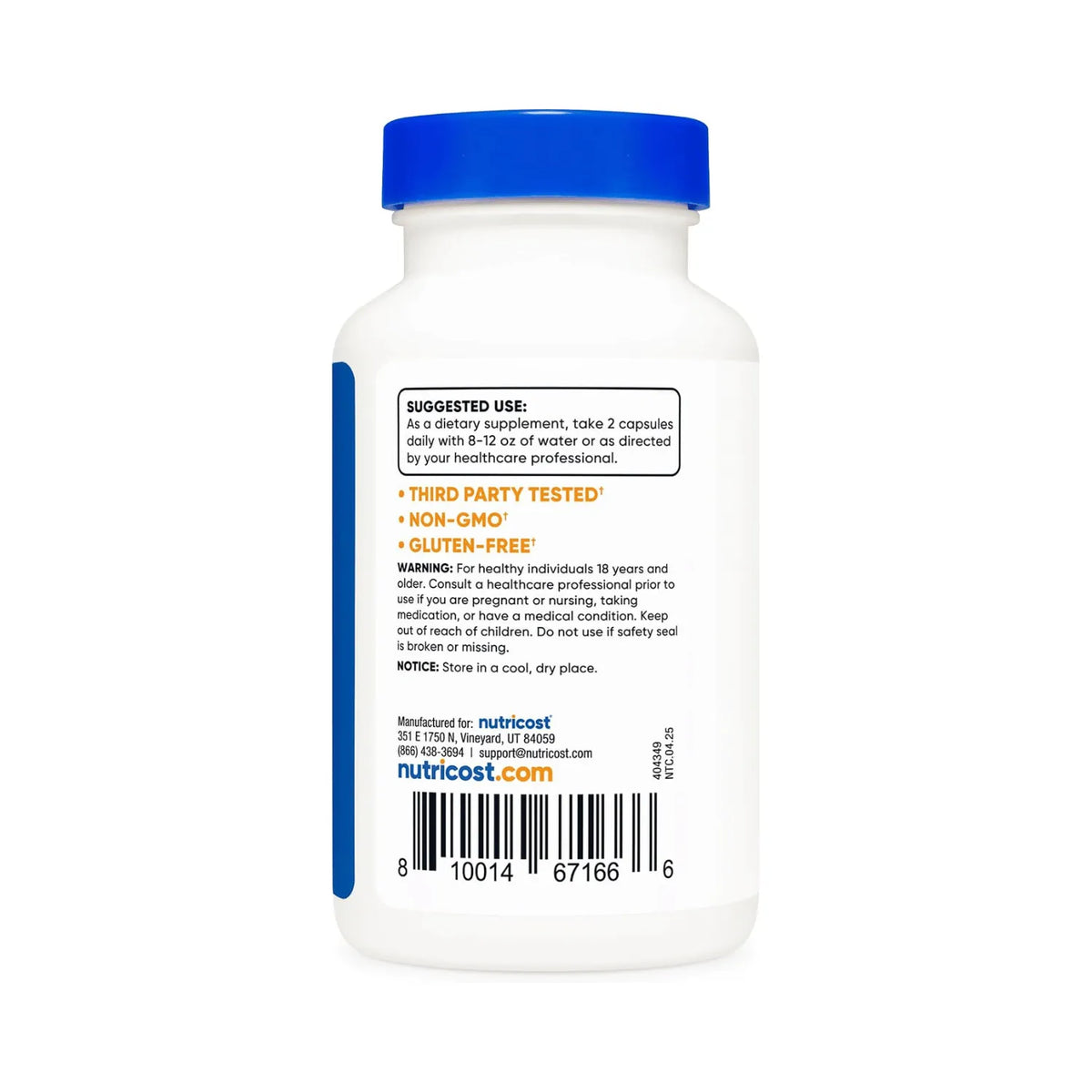 Nutricost Ácido Alfa Lipoico (600 mg) 120 Cápsulas, 60 Porciones | Cápsulas de Origen Vegetal, Sin OMG