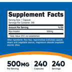 Nutricost Inositol Mio-inositol 500 mg 240 Cápsulas