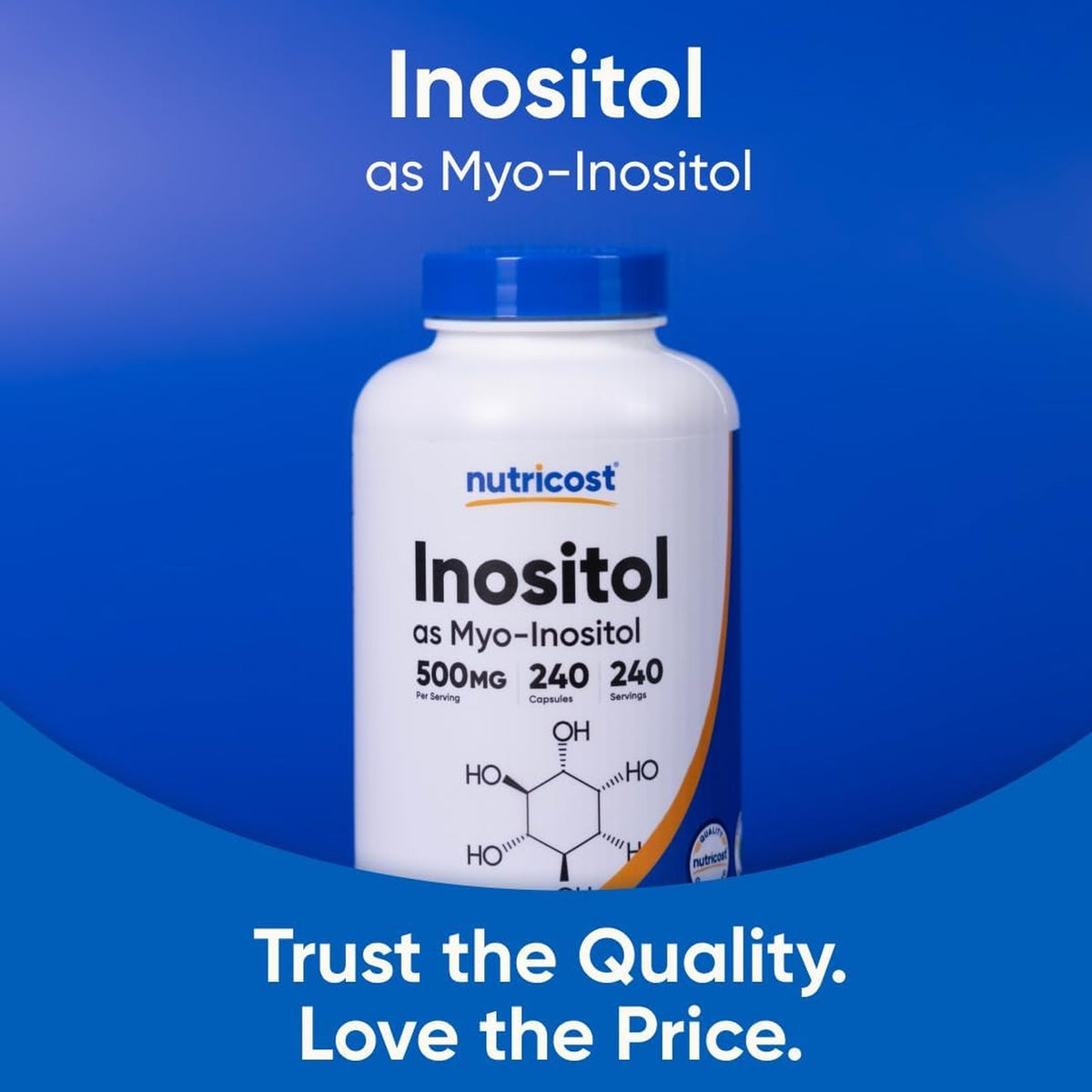 Nutricost Inositol Mio-inositol 500 mg 240 Cápsulas