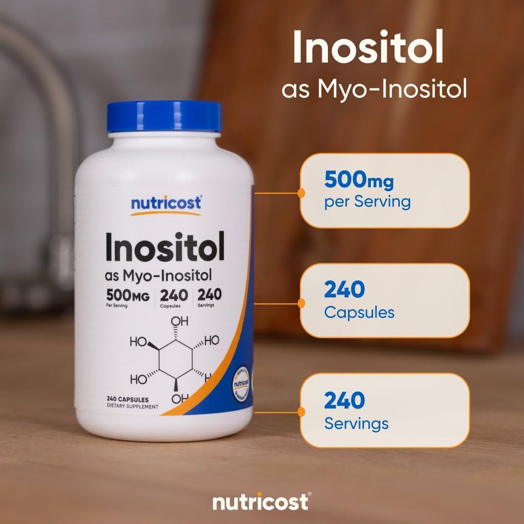 Nutricost Inositol Mio-inositol 500 mg 240 Cápsulas