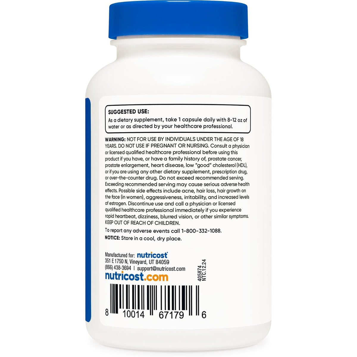 Nutricost DHEA Dehidroepiandrosterona 25 mg 240 Cápsulas