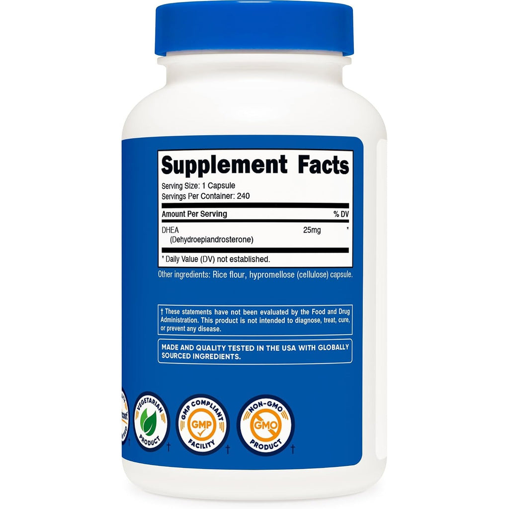 Nutricost DHEA Dehidroepiandrosterona 25 mg 240 Cápsulas