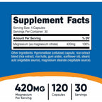 Nutricost Citrato de Magnesio 420 mg 120 Cápsulas Vegetales