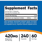 Nutricost Citrato de Magnesio 420 mg 240 Cápsulas