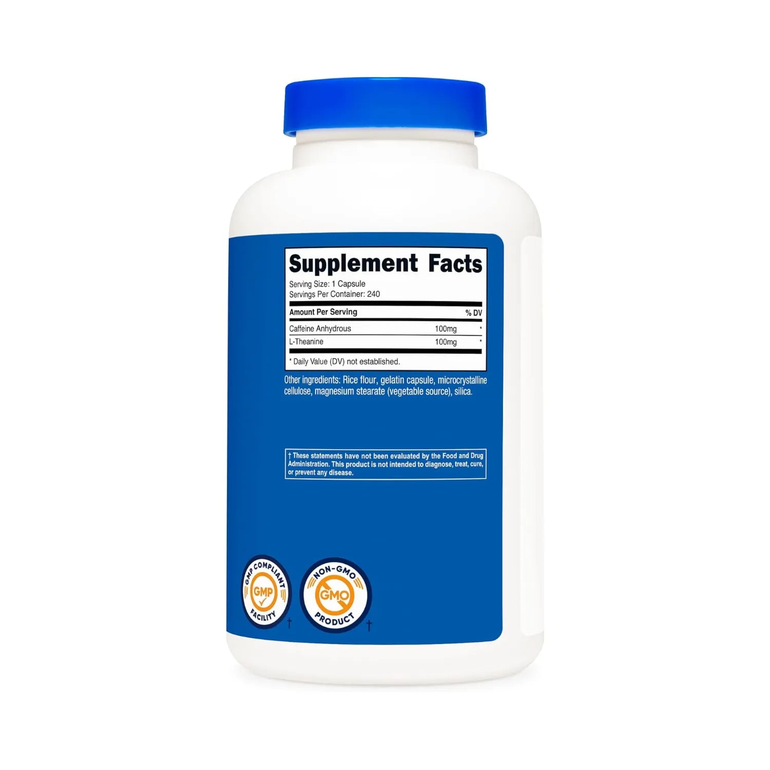 Nutricost Cafeína con L-teanina 240 cápsulas sfn