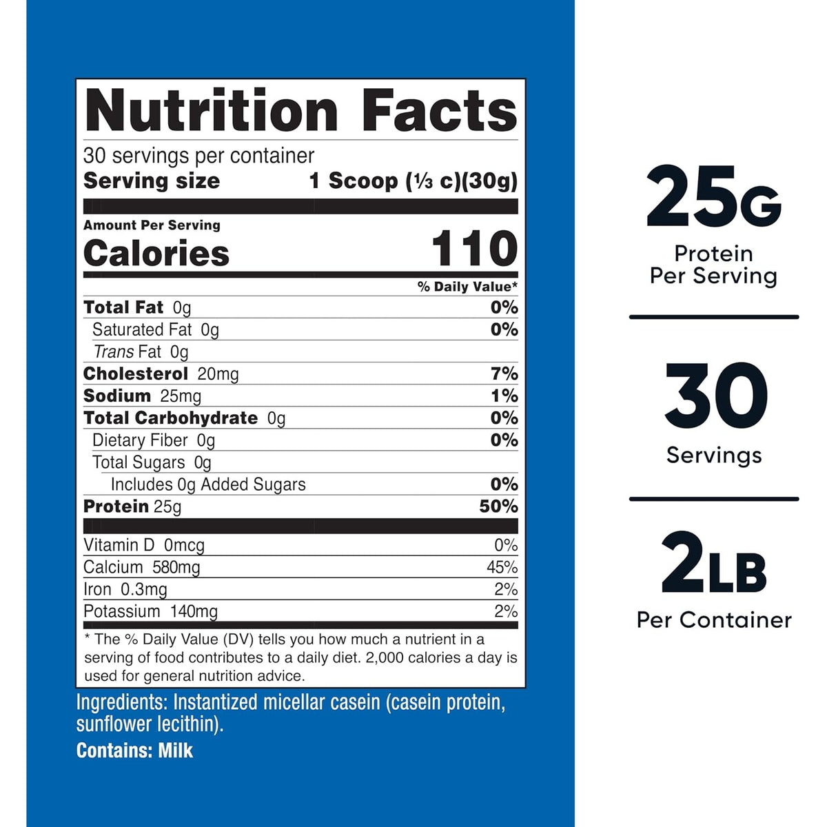 Nutricost Proteína de Caseína Micelar 30 Porciones Sin Sabor 2 lb