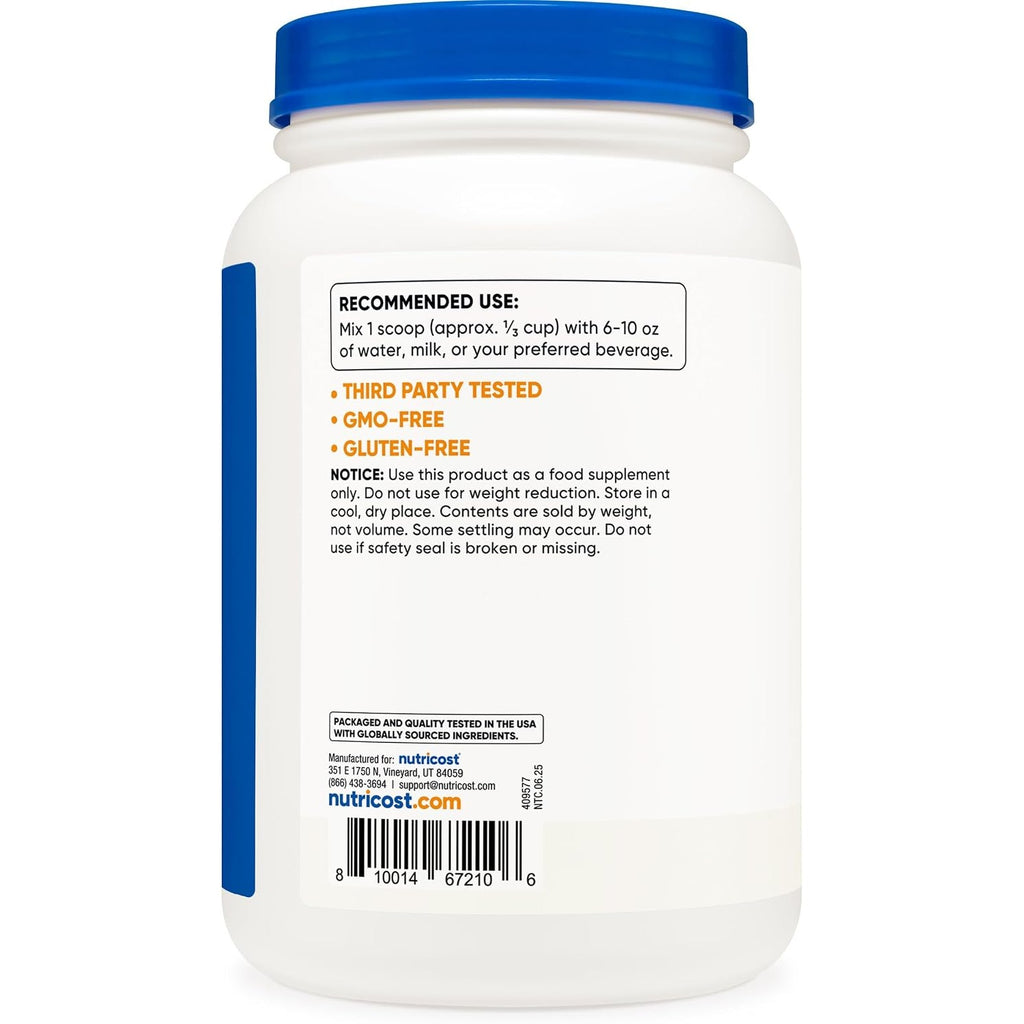 Nutricost Proteína de Caseína Micelar 30 Porciones Sin Sabor 2 lb