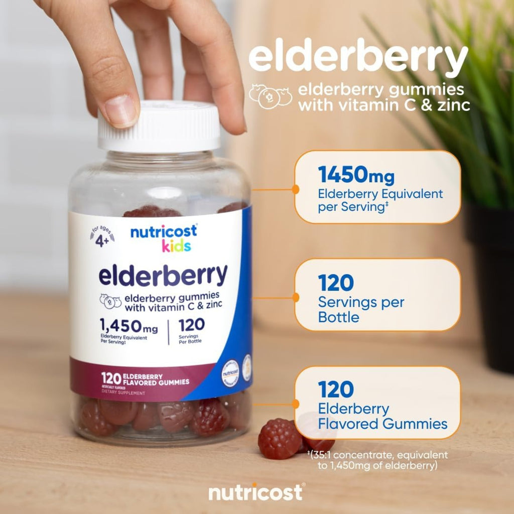 Nutricost Kids Saúco 50 mg con Zinc y Vitamina C 120 Gomitas