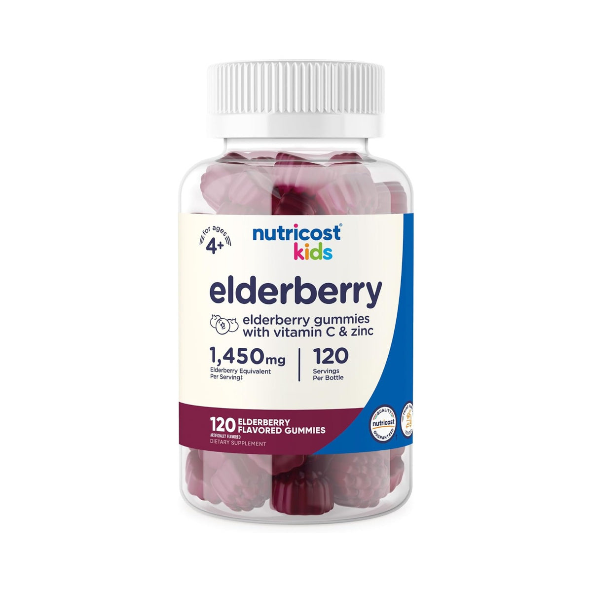 Nutricost Kids Saúco 50 mg con Zinc y Vitamina C 120 Gomitas