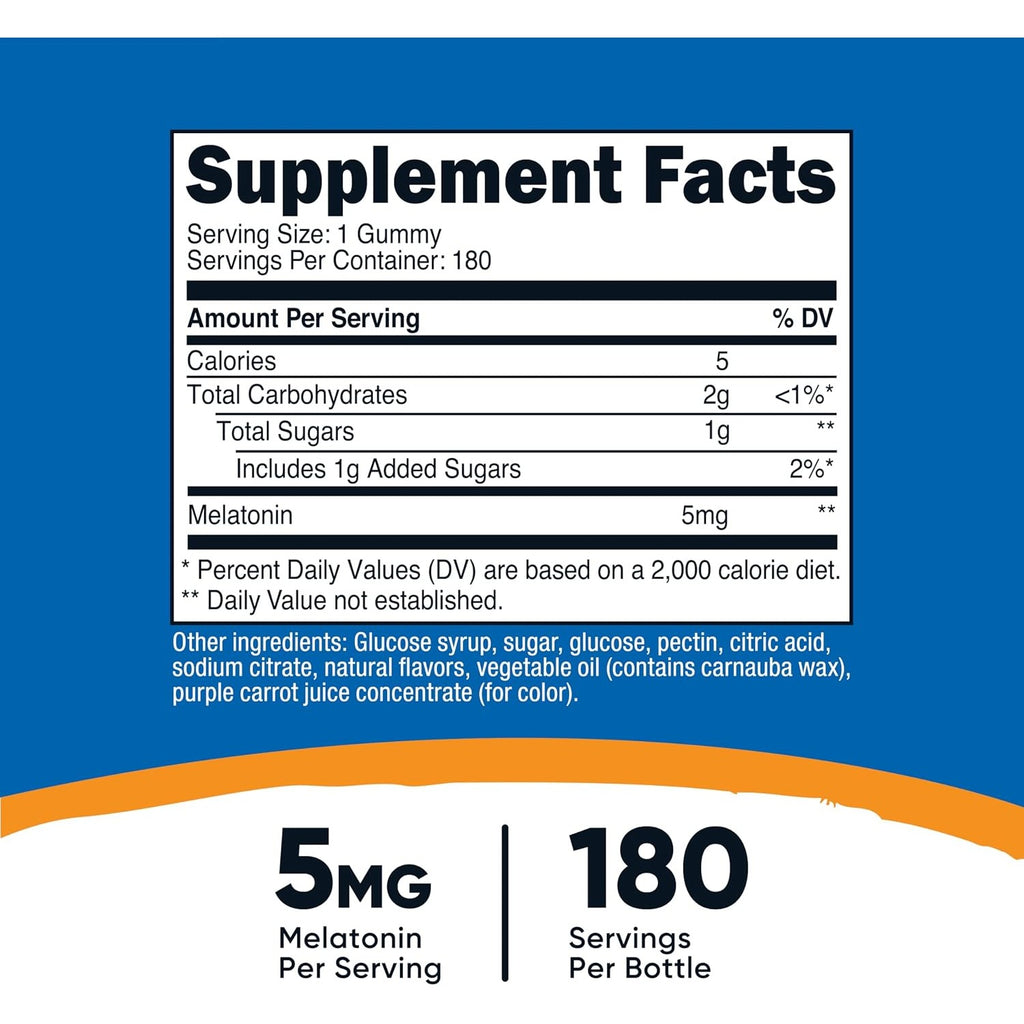 Nutricost Gomitas De Melatonina 5 Mg 180 Gomitas
