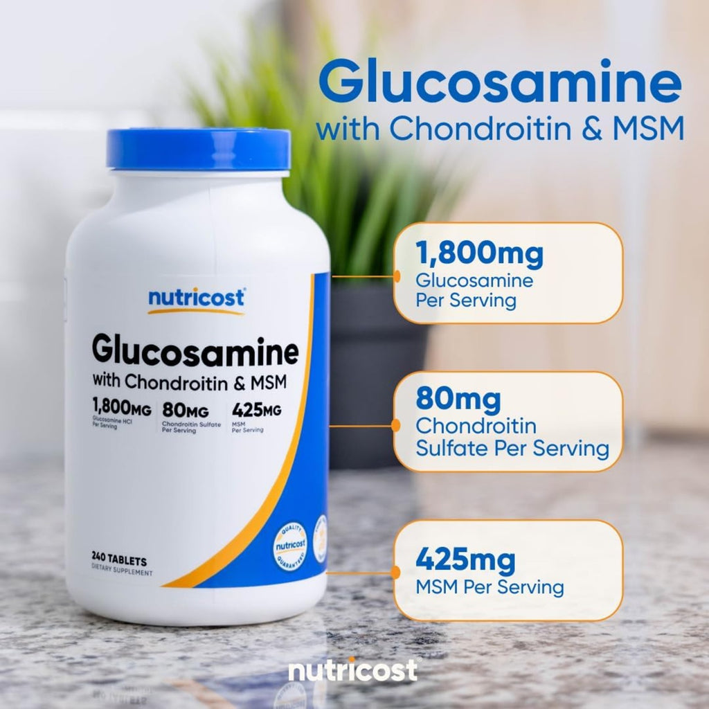 Nutricost Glucosamina 1800 mg con Condroitina y MSM 240 Tabletas
