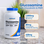 Nutricost Glucosamina 1800 mg con Condroitina y MSM 240 Tabletas