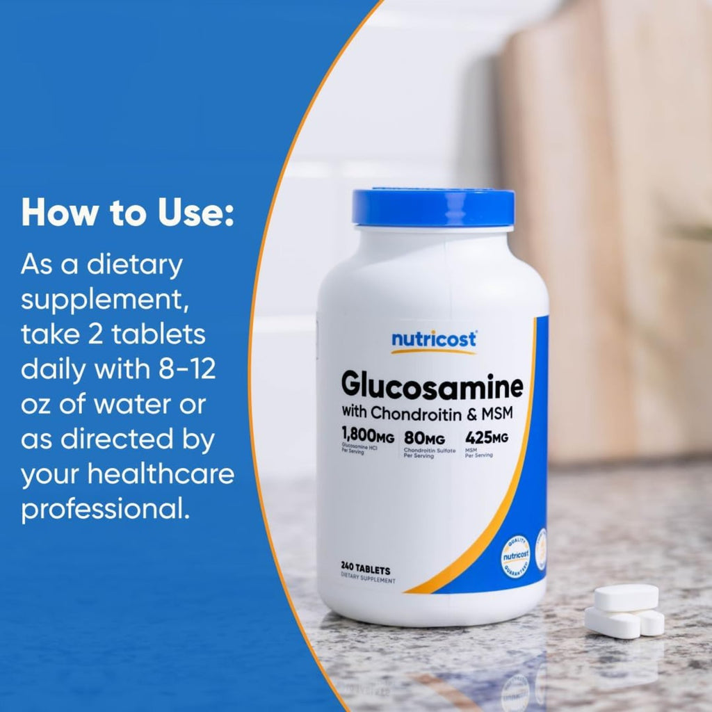 Nutricost Glucosamina 1800 mg con Condroitina y MSM 240 Tabletas