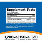 Nutricost Calcio y Magnesio 1200 mg / 150 mg 240 Tabletas