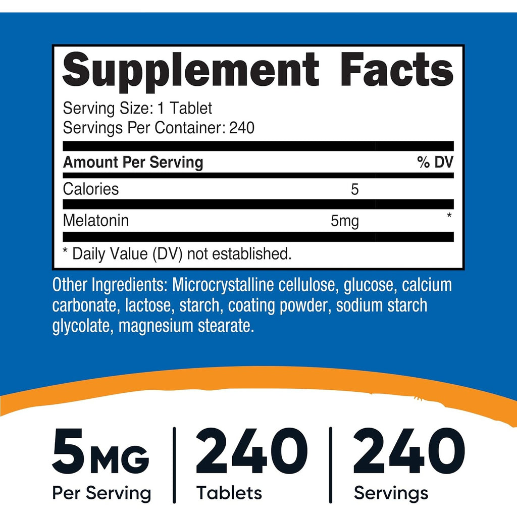 Nutricost Melatonina 5 mg 240 Tabletas