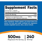 Nutricost Complejo De Magnesio 500 Mg 240 Cápsulas