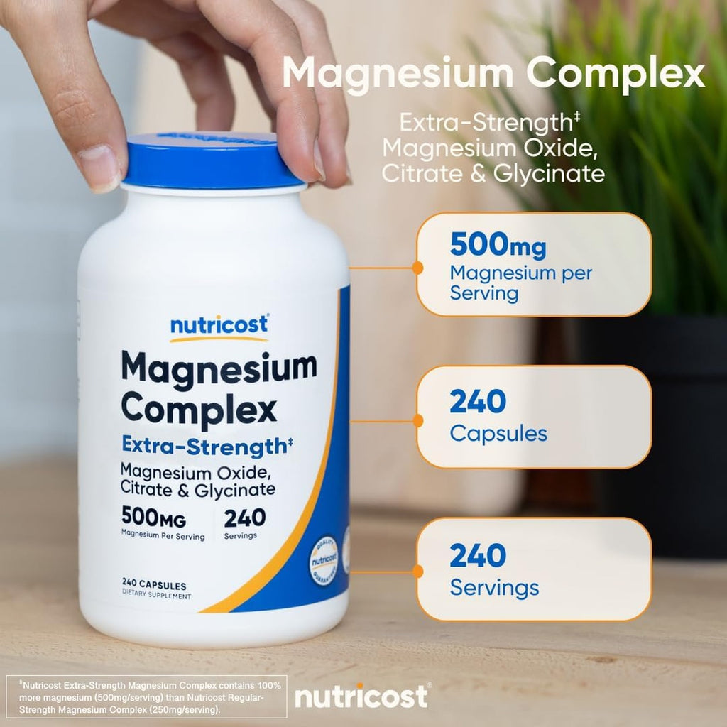 Nutricost Complejo De Magnesio 500 Mg 240 Cápsulas