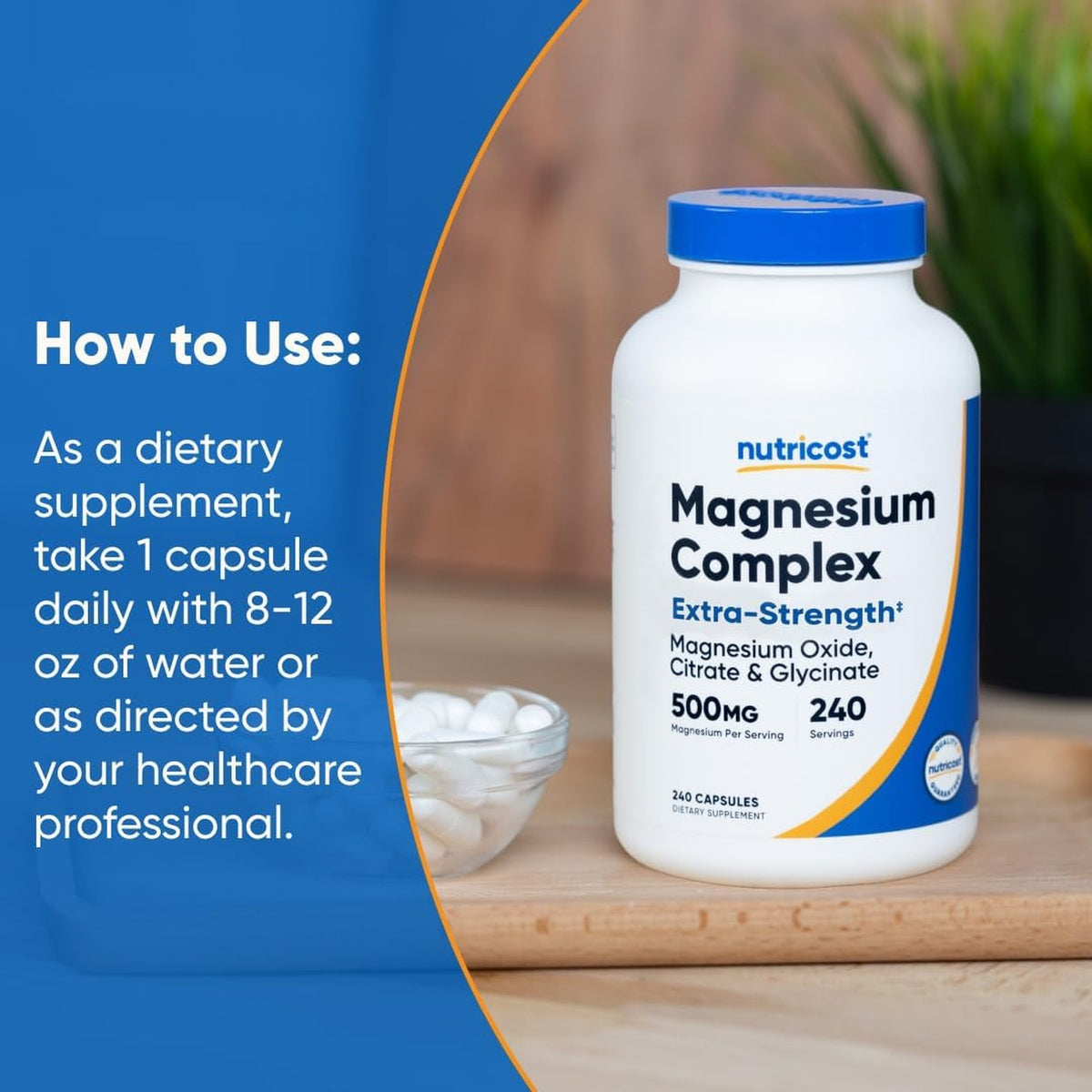 Nutricost Complejo De Magnesio 500 Mg 240 Cápsulas