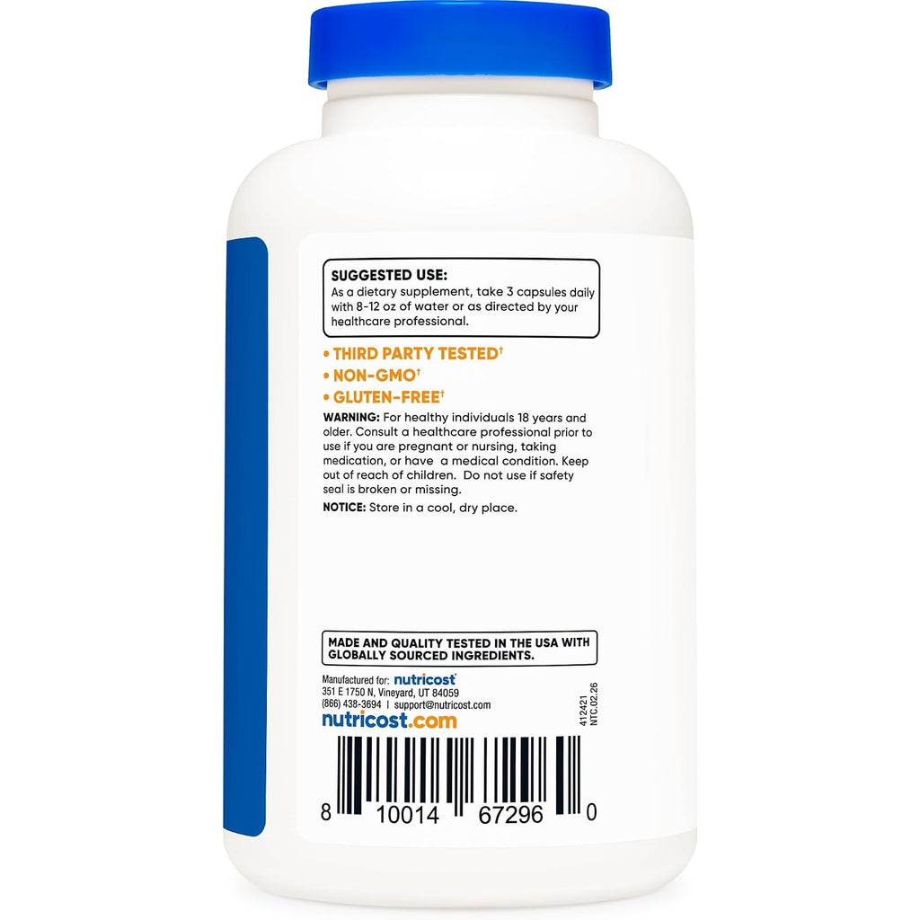 Nutricost Malato de Magnesio 420 mg 180 Cápsulas Vegetales