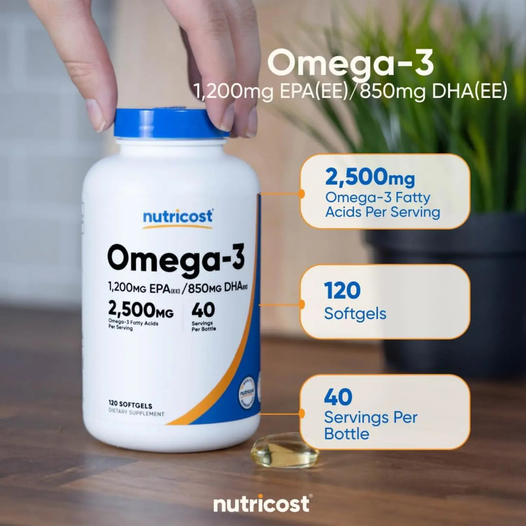Nutricost Omega 3, Epa 1200 Mg Dha 910 Mg 120 Sgels Sfn