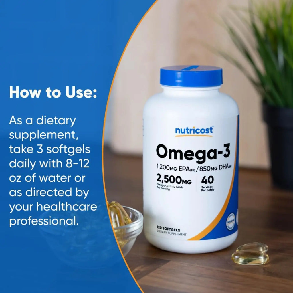 Nutricost Omega 3, Epa 1200 Mg Dha 910 Mg 120 Sgels Sfn