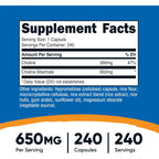 Nutricost Bitartrato de Colina 650 mg 240 Cápsulas Vegetales