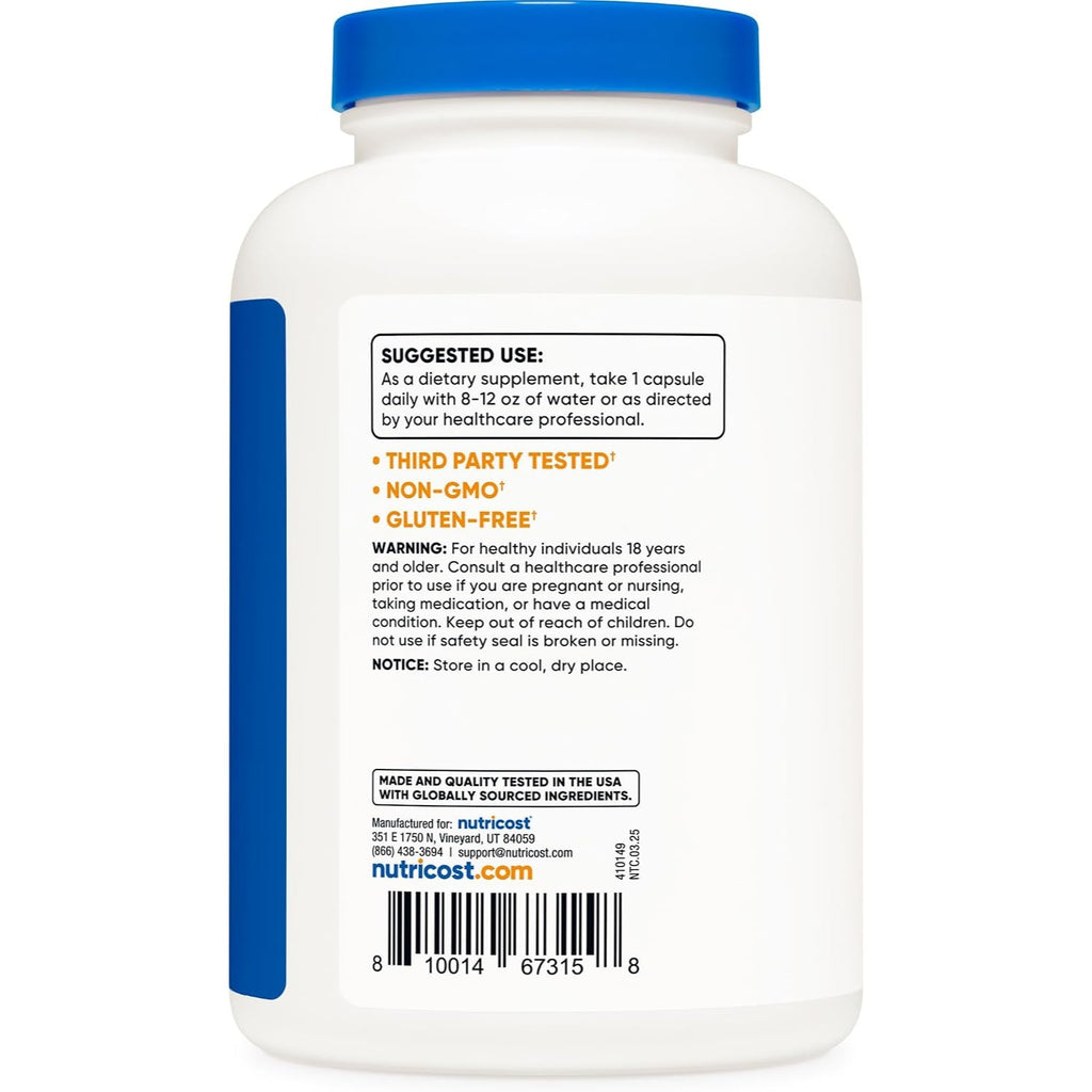 Nutricost Bitartrato de Colina 650 mg 240 Cápsulas Vegetales