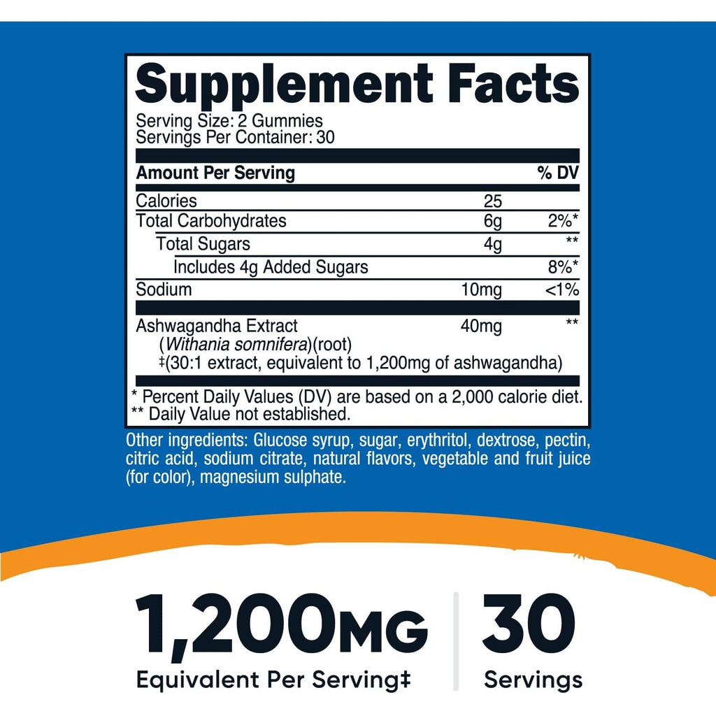 Nutricost Ashwagandha 600 Mg 60 Gomitas